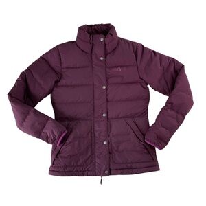 Marmot Down Puffer Jacket 700‎ Fill Zip and Snap Front Purple Burgundy (Size XS)